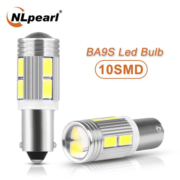 

nlpearl 2x signal lamp 12v ba9s led canbus super bright 10smd 5630 chips auto license plate light t4w led t11 side lamps white