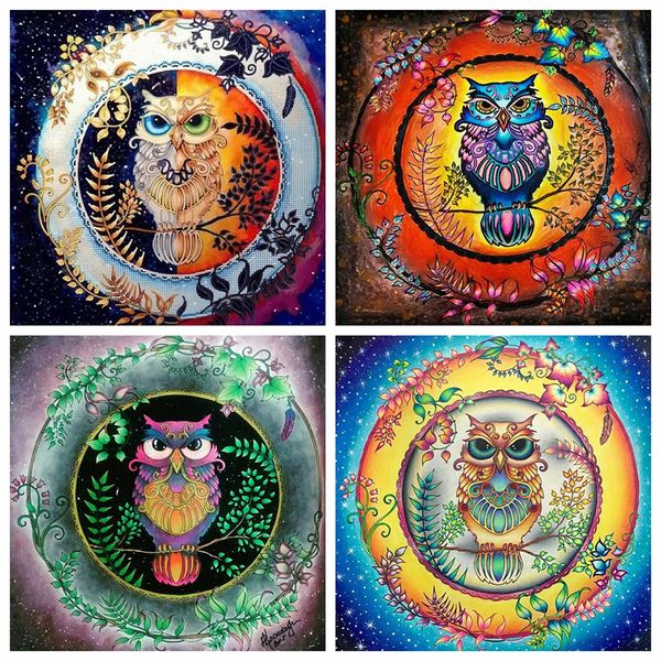

стены искусства алмазные картина сова полный площади drill мультфильм вышивка крестом мозаика вышивка rhinestone изображения домашнее украше