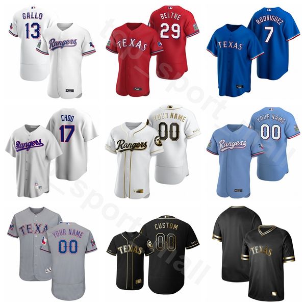 

man woman kids 2020 baseball 13 joey gallo jersey 9 isiah kiner-falefa 15 nick solak 11 ronald guzman matt duffy flexbase cool base, Blue;black