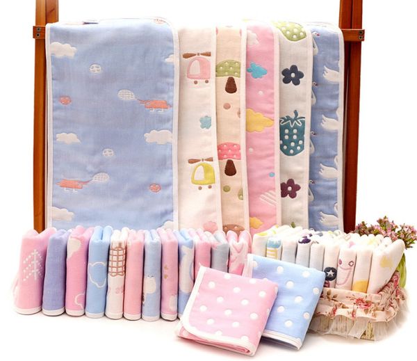 

the latest 25x50cm size cotton edging children's towel, cotton jacquard six-layer gauze, baby and children face towel