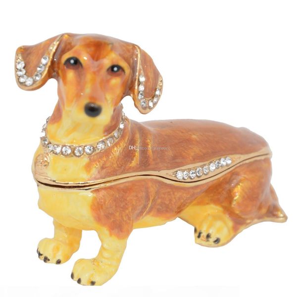 

dachshund dog jewelry trinket box animal tablepewter ornament dog lover gift home accessories gifts, Black;white