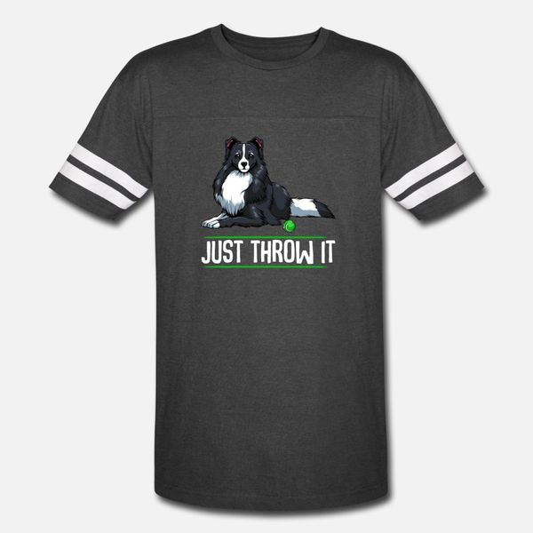 

just throw it border collie dog pet animal lover t shirt men knitted short sleeve round collar loose funny spring autumn shirt