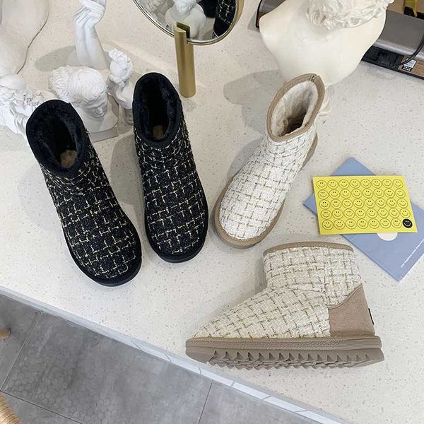 

winter shoes non-slip fashion female shoes women boots ankle boots for womens platform female fur furry snow u11-09, Black