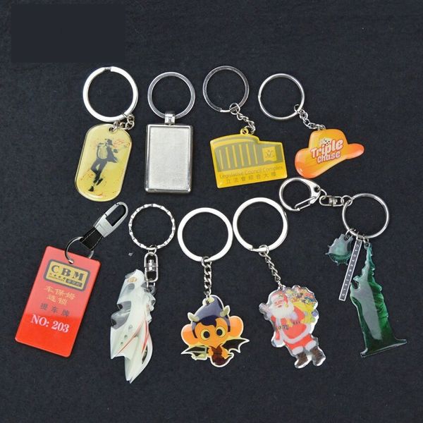 

20 years factory sample crystal epoxy tag key chain with custom, Silver