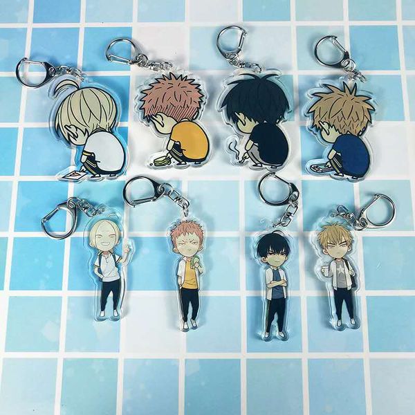 

anime 19 days keychain transparent pvc arcylic key chains cartoon figure old xian hetian jian yi pendent keychain accessory, Silver