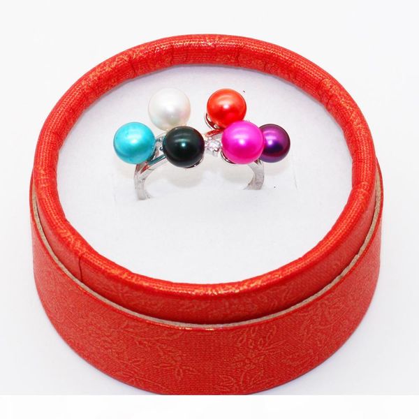 

2018 s925 pure silver freshwater 6 pearls ring setting ing, Golden;silver
