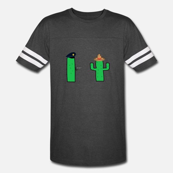 

cactus police t shirt men character cotton round neck kawaii fit funny casual spring autumn kawaii shirt