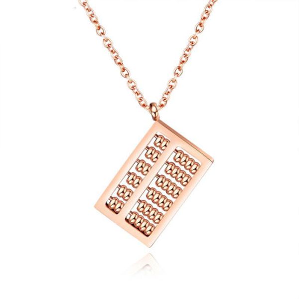 

abacus necklace titanium steel rose gold plated fashion casual ladies necklace jewelry birthday gift, Silver