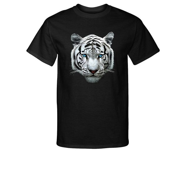

2019 новая мода tee shirt повседневная белый blue eyes tiger big cat t-shirt