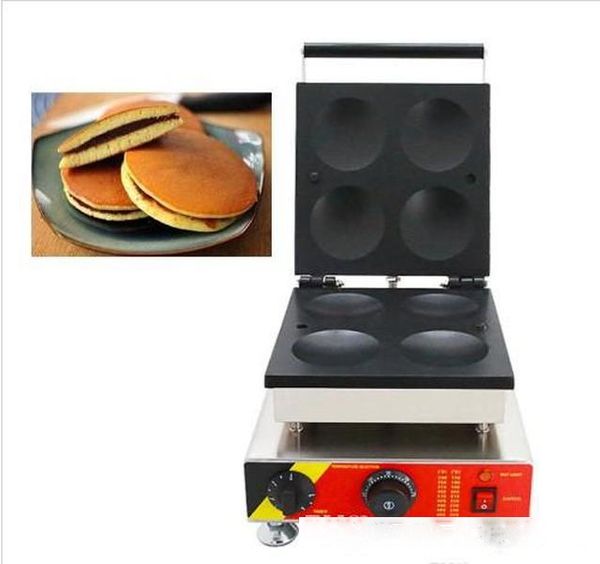 

110v 220v electric japanese dora s dorayaki machine 4pcs waffle pancake maker red bean paste pie snack iron equipment llfa