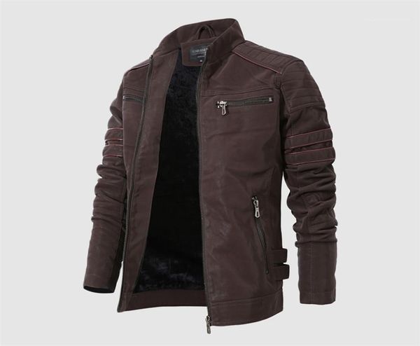 

jackets stand collar long sleeve motorcycle washed leather coats plus size mens outerwears winter pu men, Black;brown