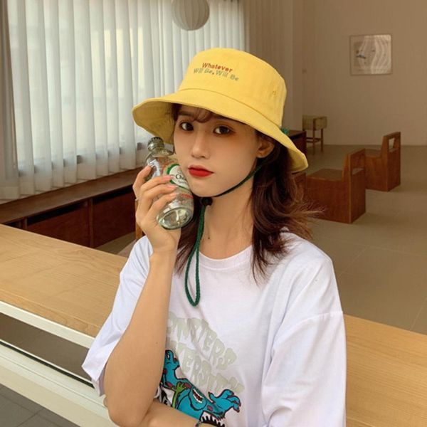 

hat female tide street leisure was thin sunshade bucket hat female summer japanese youth travel sunscreen fisherman, Blue;gray