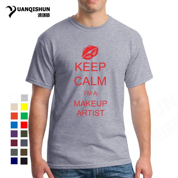 

keep calm i am визажист с коротким рукавом футболки лучшие качества 16 цветов чистого хлопка футболки harajuku унисекс бесплатная доставка
