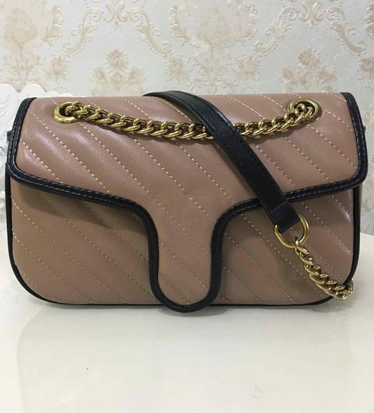 Yeni Stil Kadın Omuz Çantaları Küçük Altın Zincir Çapraz vücut Çanta Pu Deri Çanta Cüzdan Bayan Messenger Tote Çanta Cüzdan 22cm * 5cm * 14cm # 5188