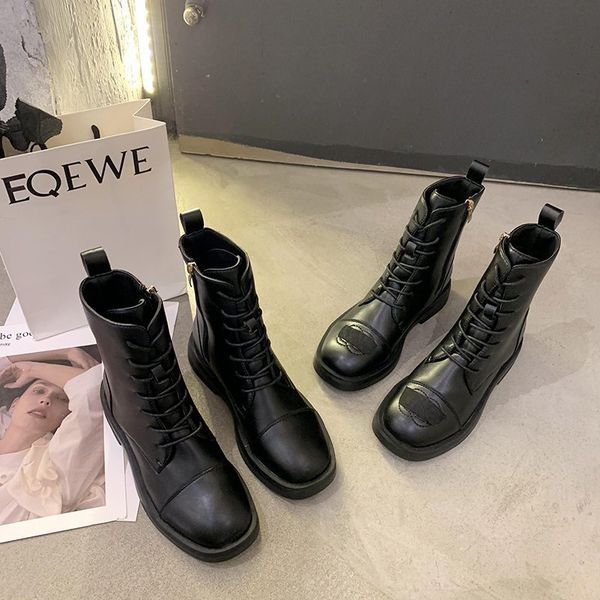 

boots for women autumn 2020 women's shoes round toe zipper trendy shoes embroidered black comfortable booties female