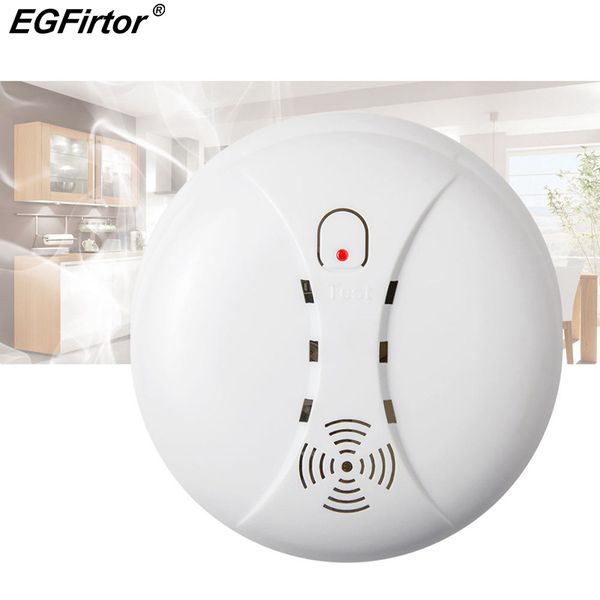 

portable 433mhz wireless smoke alarm sensor fire alarm pelectric 433mhz smoke detector for home security system, Black;white