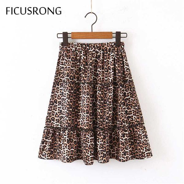 

new women summer elastic waist leopard print skirt female streetwear straight mid-calf skirts, Black