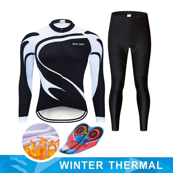 

racing sets winter thermal fleece cycling set bike clothes mtb bicycle clothing jersey maillot ropa ciclismo invierno, Black;blue