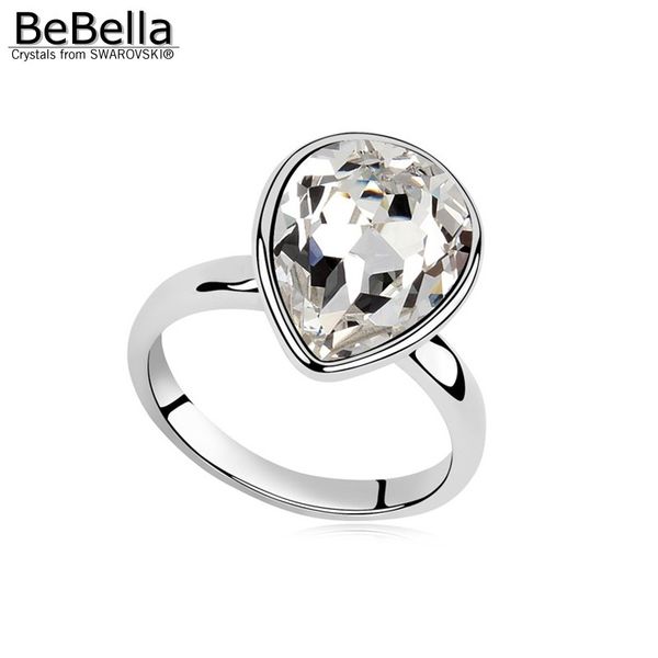 

bebella fashion water drop crystal ring made with austrian crystals from 3 colors available for girls christmas gift, Golden;silver