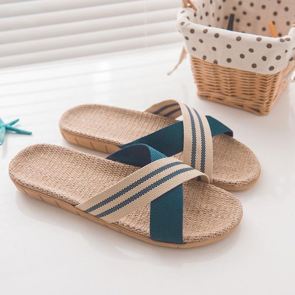 

women's fashion slippers outdoor slip anti-slip linen home indoor open toe flat shoes beach slippers fashion 2020 flip flop, Black