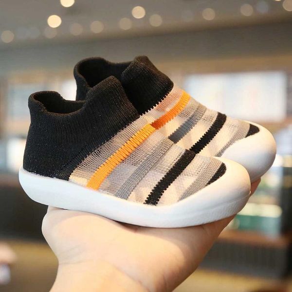 

children boys girls casual shoe kids sport elastic breathableshoes toddler fashion canvas slip-on running shoe flat sneakers zj, Black
