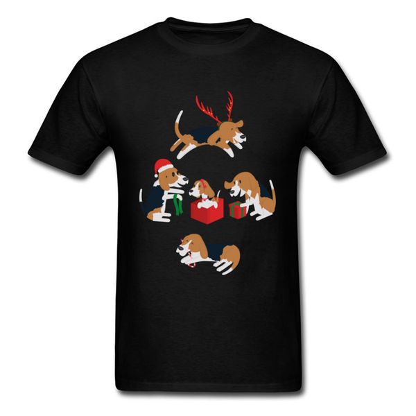 

2019 latest men's gift t shirts beagle christmas xmas normal young tshirts dog corgi pug happy new year printed