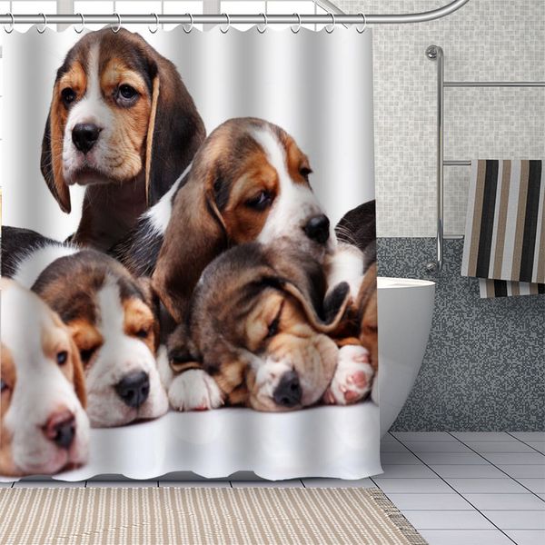 

shower curtains diy bathroom durable waterproof curtain beagle dog home decoration 1pc custom drop