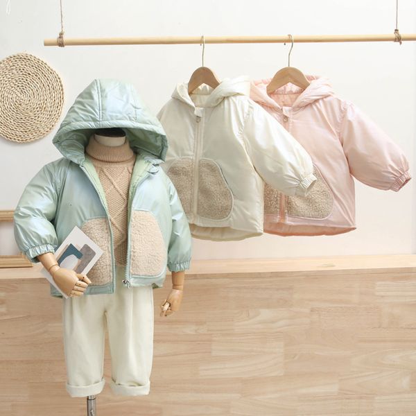 

new toddler boys girls anti-fouling hooded down jacket white duck coat baby kids children winter warm solid outerwear clothing, Blue;gray
