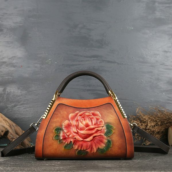 

new design luxury women genuine leather handbags ladies retro elegant shoulder messenger bag cow leather handmade womans bags