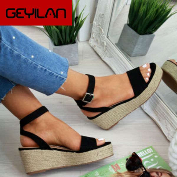 

summer platform sandals 2020 fashion women sandal wedges shoes casual woman peep toe black platform sandals causal shoes
