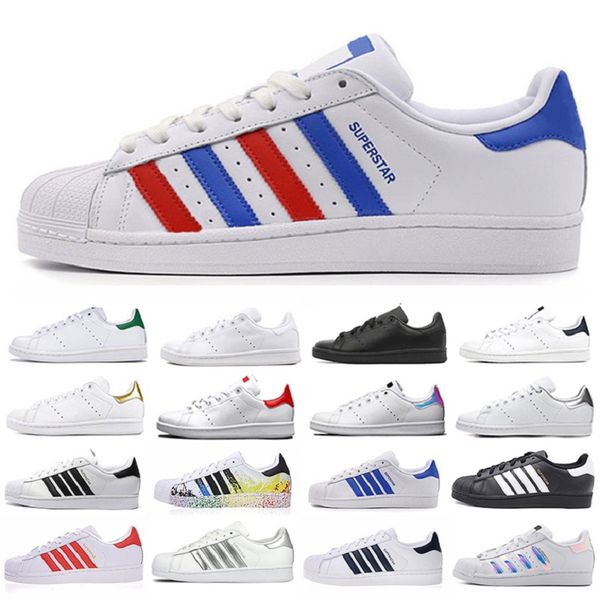 

stan smith superstar colorful mens casual shoes superstars hologram platform leather fashion shoe men women trainers sports sneakers