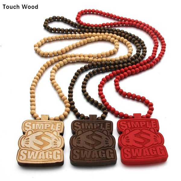 

wood pendant letter swag necklace hip-hop jewelry, Silver