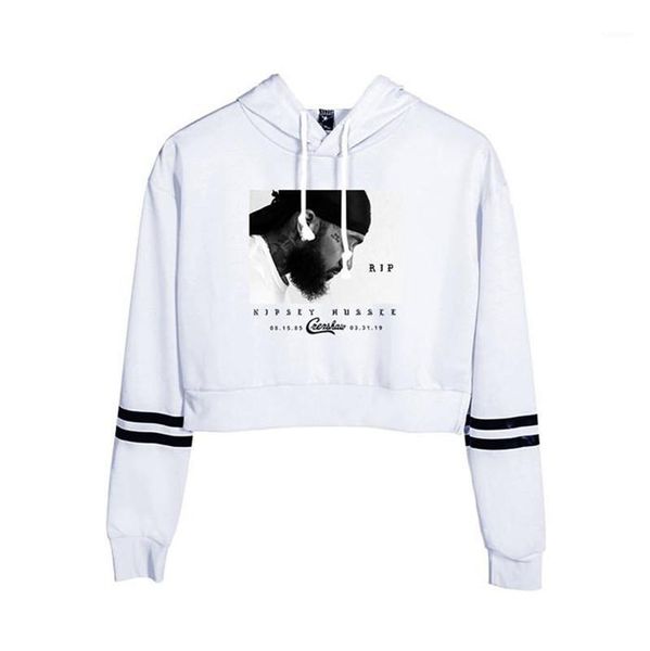 

hussle print fashion womens short hoodies mens designer hoodies long sleeve couple clothing famous rapper nipsey, Black