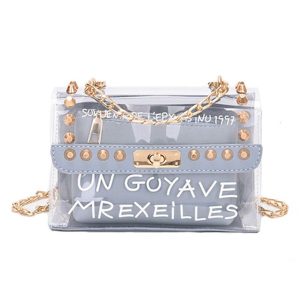 

women lady bag clear handbag crossbody composite bag transparent pvc pouch tote new sale-wt