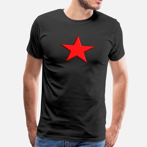 

red star t shirt men designing tee shirt round collar outfit loose authentic spring autumn pictures shirt