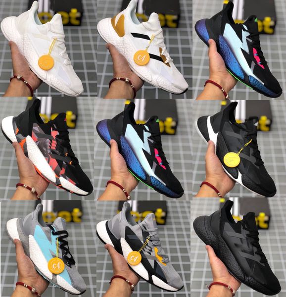 

2020 latest 36-46 highest quality ad x9000l4 c4 designer men shoes women chaussures sports loafers running martin platform black wshie black