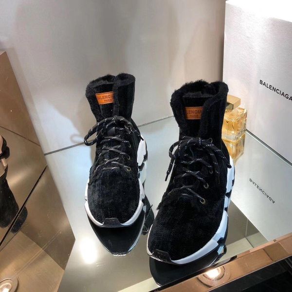 

size34-45, r luxury casual shoes, fashionable velvet knitted stretch socks boots speed clear sole casual sneaker
