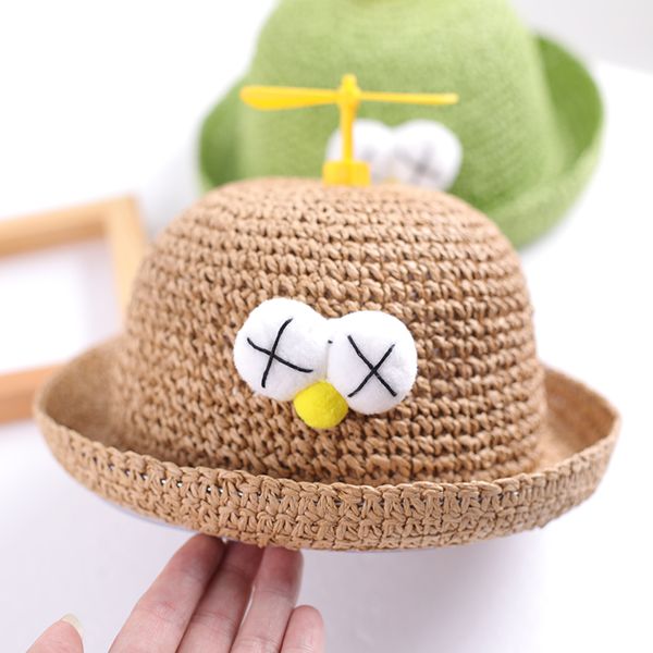 

boy hat summer children summer cute sun hat boy straw, Yellow