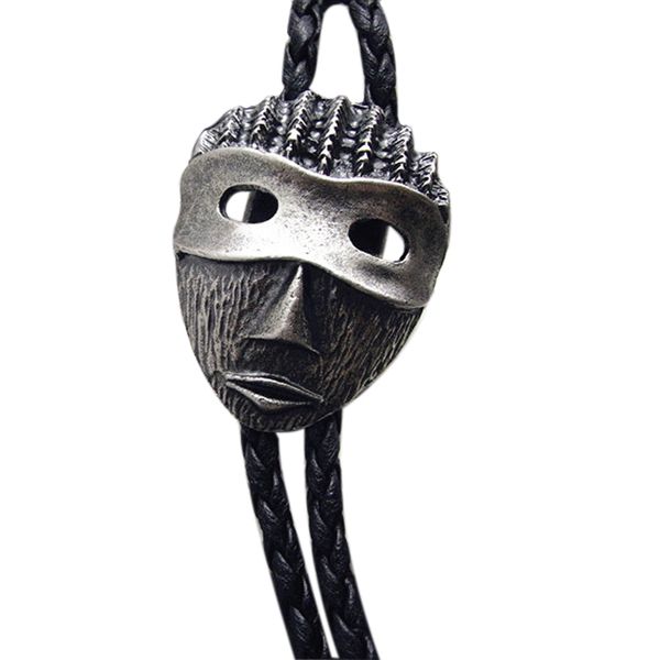 

new arrivals vivid 3d mysterious tribal mask bolo tie popular neck personalized halloween retro men masquerade neck wear ties, Blue;purple