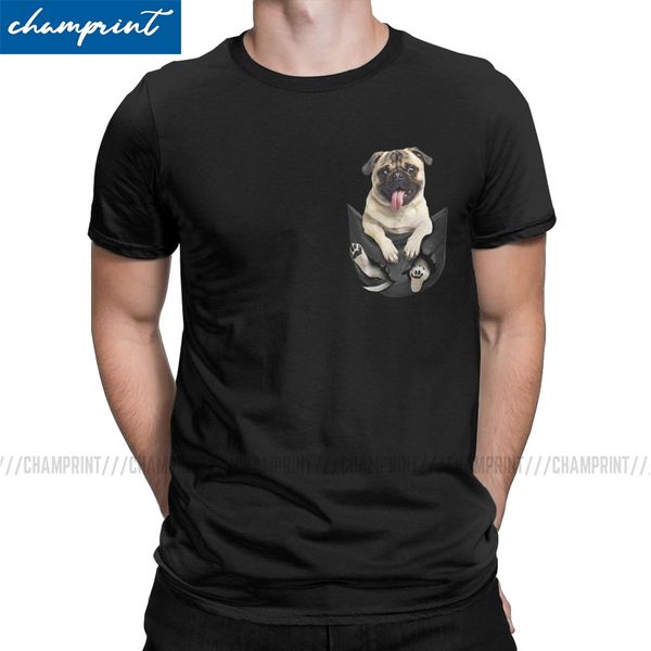 

cute pug dog in pocket funny christmas gift t shirt for men novelty t-shirt animals pet tees short sleeve clothes birthday gift