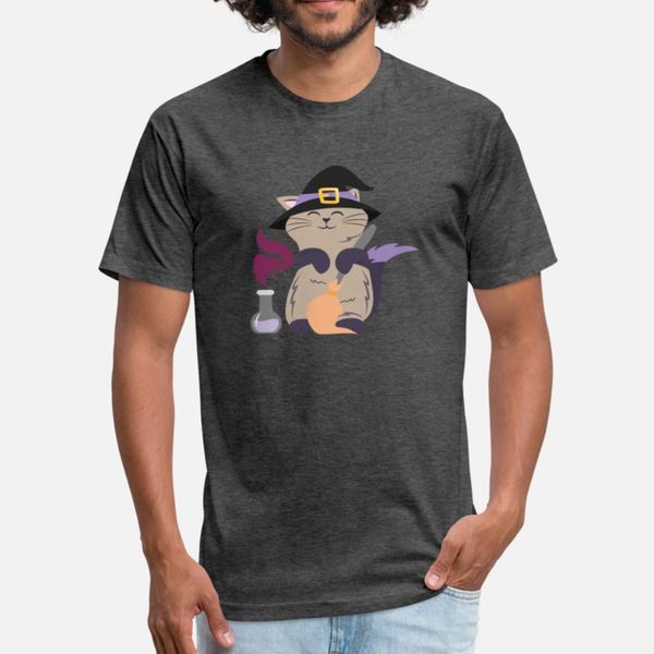 

witchy cat t shirt men designer cotton o-neck unique gift basic spring pattern shirt