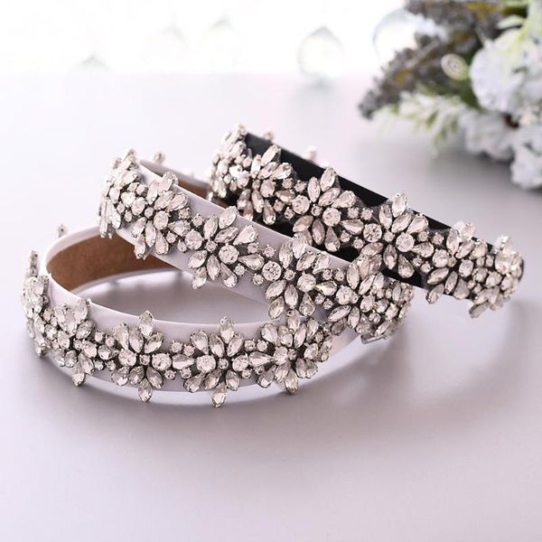 

trixy s269-fg luxury clear rhinestone baroque headband crystal bridal hair tiara pearl wedding bridal hair vine jewelry headband, Golden;silver