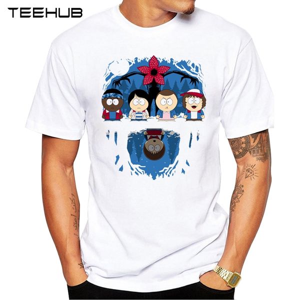 

teehub 2019 summer funny cartoon stranger park printed casual t-shirt short sleeve popular design t shirt hipster cool
