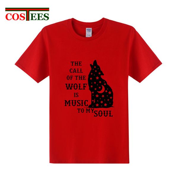 

sport 2019 creative design call of the wolf is music to my soul t shirts men funny night sky moon stars tshirt wolf howl t-shirt homme