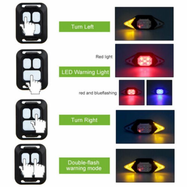 

smart bike turning signal cycling taillight intelligent usb bicycle rechargeable rear light remote control led warning