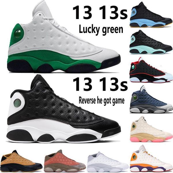 

new jumpman basketball shoes 13 13s lucky green reverse he got game neutral grey flint bred low chutney mens sneakers men trainers zgl, Black