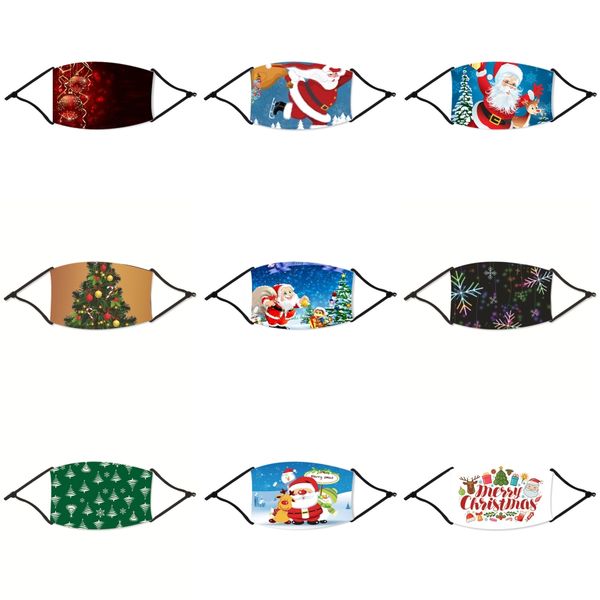 

washable ice silk cotton christmas mask pm2.5 masque cycling anti-dust breathable earloop mouth face christmas mask#27333, Black