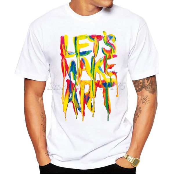 

2019 new fashion art letters design men's printed t shirt cool casual tee