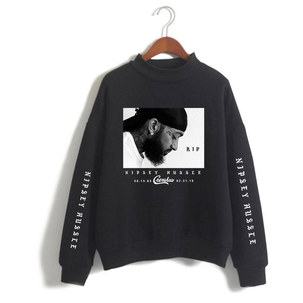 

mens sweatshirts nipsey hussle fashion style loose pullover sweater printing coat plus size asian size s-4xl ing, Black