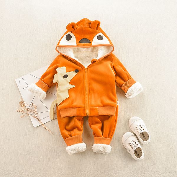 

fall/winter girls' baby clothes boys fashion fawn hooded jacket+pants 2pcs clothes set kids set, Pink;blue